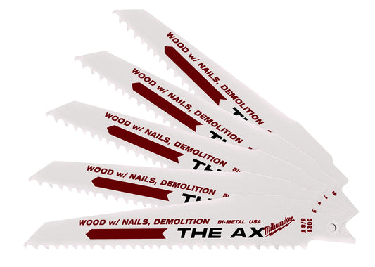 Milwaukee 48-00-5021 6" 5 TPI The Ax™ Demolition Sawzall® Reciprocating Blade