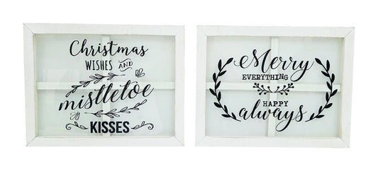 Celebrations  White  Christmas Window Sign  Christmas Decor (Pack of 2)