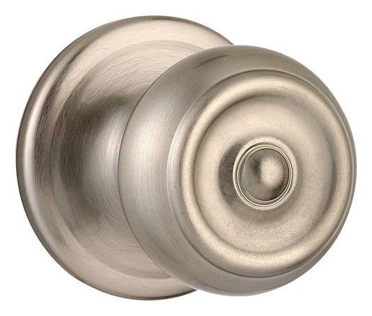 Weiser Home Series Satin Nickel Steel Phoenix Style Round Indoor Passage Lockset 1-3/4 in. Thick