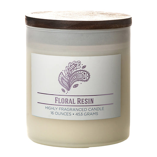 Colonial Candle White Floral Resin Scent Jar Candle 4.5 in. H X 3.75 in. D 16 oz (Pack of 4)
