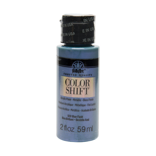 Folkart Color Shift Metallic Blue Flash Hobby Paint 2 oz. (Pack of 3)