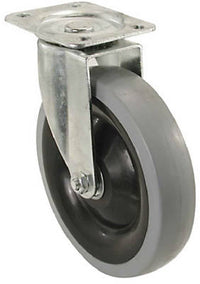 Thermoplastic Rubber/Poly Wheel, Swivel Plate Caster, 5-In.