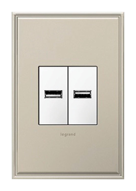 Legrand Adorne 2.1 amps 125 V White USB Charging Ports 5-15R 1 pk