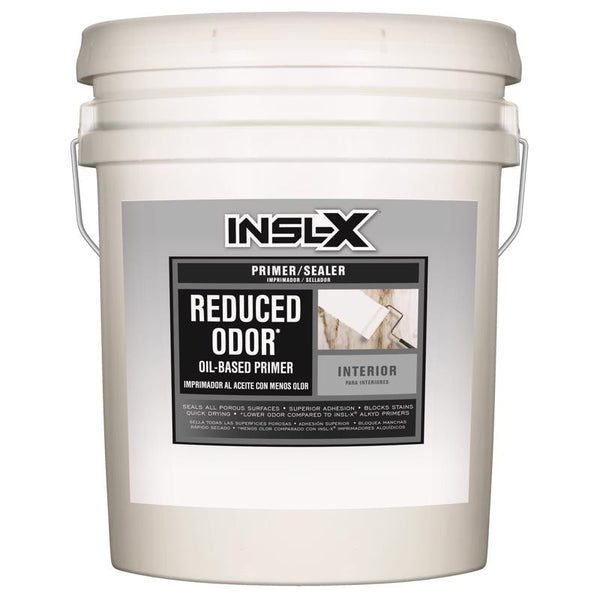 Imprimador y sellador alquídico a base de aceite blanco plano de olor reducido Insl-X, 5 galones