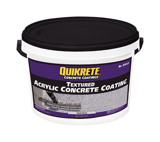 Quikrete Textured Cool Gray Acrylic Concrete Coating 1 gal. (Pack of 4)