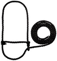 Cattle Halter, Black Poly Rope, 7-Ft.