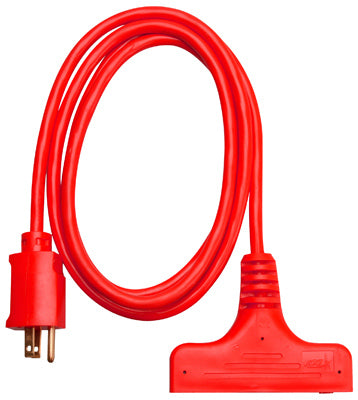 6-Ft. 14/3 SJTW Red 3-Outlet Extension Cord