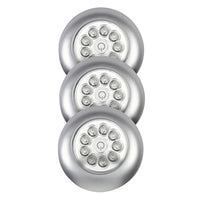 Fulcrum  LIGHT IT  Silver  Battery Powered  LED  Puck Light  3 pk