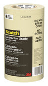 Scotch 2020-36AP6 1.41" X 60.1 Yards Beige Contractor Grade Masking Tape 6 Count