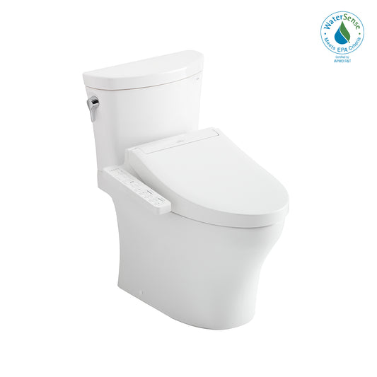 TOTO® WASHLET®+ Aquia IV® Arc Two-Piece Elongated Dual Flush 1.28 and 0.8 GPF Toilet with C2 Bidet Seat, Cotton White - MW4483074CEMFG#01
