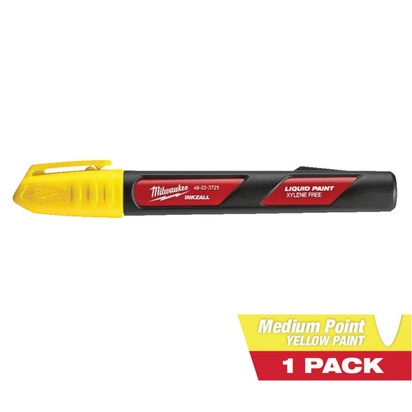 Marcador de pintura líquida amarilla INKZALL de Milwaukee, paquete de 1