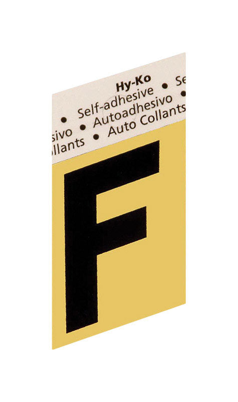 Hy-Ko 1-1/2 in. Black Aluminum Letter F Self-Adhesive 1 pc. (Pack of 10)