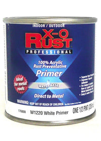 Metal Primer, Water-Base, White, .5-Pt.