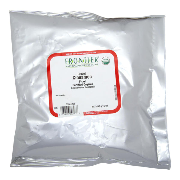 Canela molida orgánica Korintje de Frontier Herb, grado A - Artículo a granel individual - 1 lb