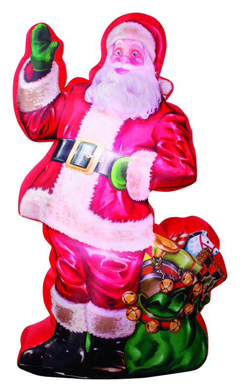 Gemmy Polyester Plug-In LED White Inflatable Santa 46.46 L x 83.86 H x 29.53 W in. with Bag