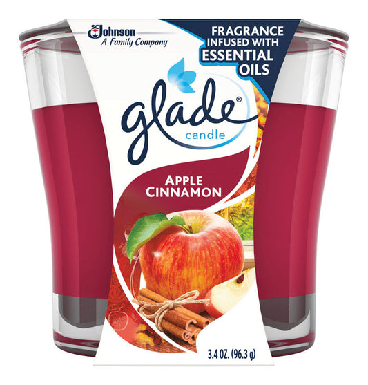 Glade Red Apple Cinnamon Scent Jar Air Freshener Candle 3-1/16 in. H x 3-1/4 in. Dia. 3.4 oz. (Pack of 6)