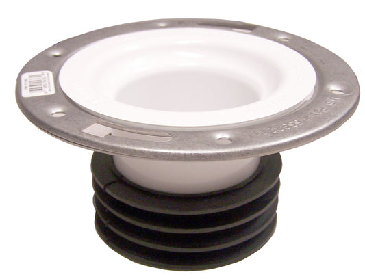 Genova Products 75158S 4" Universal Closet Flange With Stainless Steel Ring