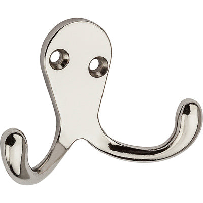 National Hardware N199-232 2.88" X 1.73" Nickel Double Clothes Hooks 2 Count