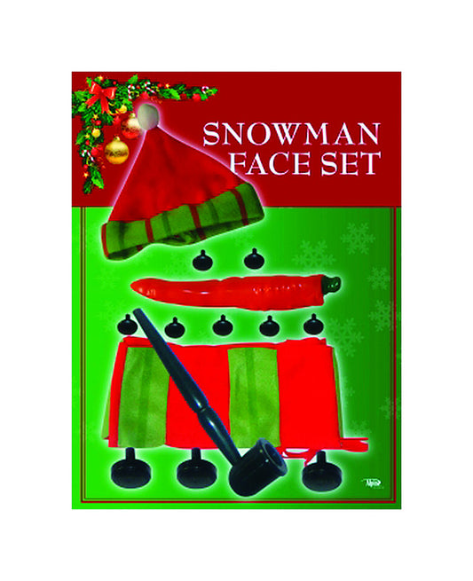 Alpine Assorted Snowman Face Set Christmas Decoration 2 in.