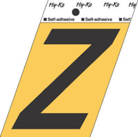 Address Letters, "Z", Black/Gold Aluminum, Adhesive, 3.5-In. (Pack of 10)