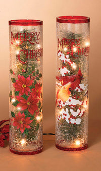 Gerson Multicolored Lighted Crackle Glass Plug-In Christmas Decor 4 L x 16 H x 4 W in.
