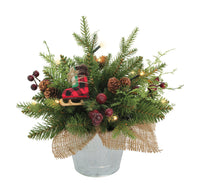 J & J Seasonal Celebrations Northwood Lodge Table Tree Prelit PVC 1 ft. Northwoods Lodge (Pack of 4)