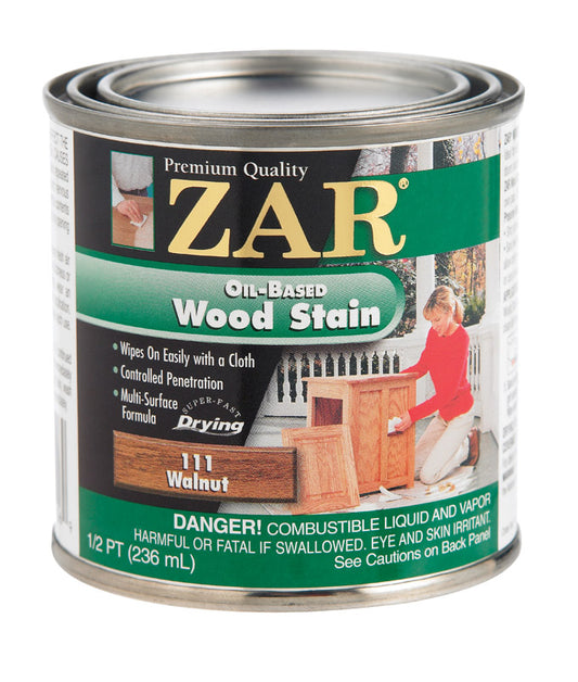 ZAR Semi-Transparent Smooth Walnut Oil-Based Oil Wood Stain 1/2 pt. (Pack of 6)