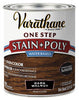 Varathane One Step Semi Gloss Dark Walnut Water-Based Polyurethane Stain 1 qt.