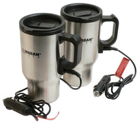 Wagan Tech 2227-1 SLV 16 Oz Stainless Steel Heated Travel Mug 2 Count