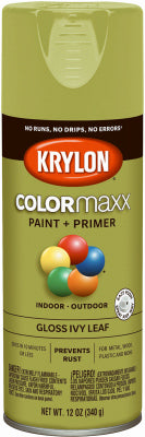 COLORmaxx Spray Paint + Primer, Gloss Ivy Leaf, 12-oz.