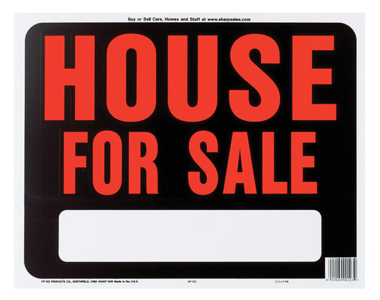 Hy-Ko English House for Sale Sign Plastic 15 in. H x 19 in. W (Pack of 5)