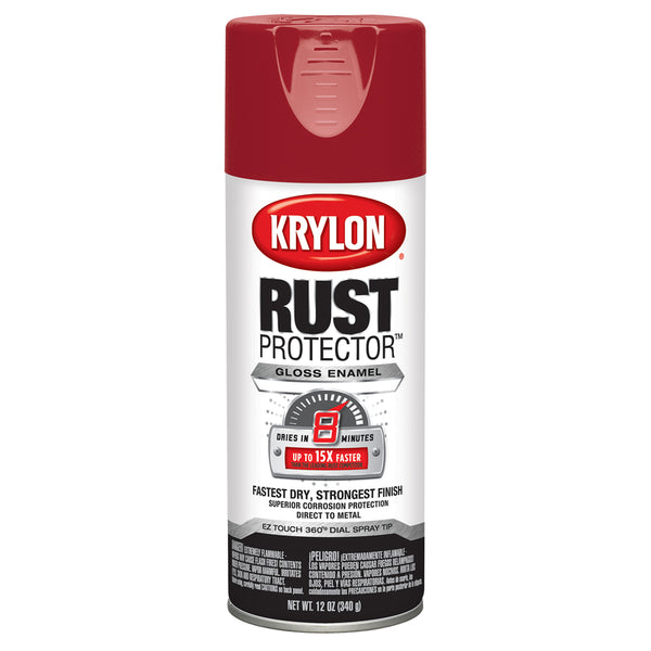 Pintura en aerosol protectora de óxido Krylon de color rojo cereza brillante, 12 oz (paquete de 6)