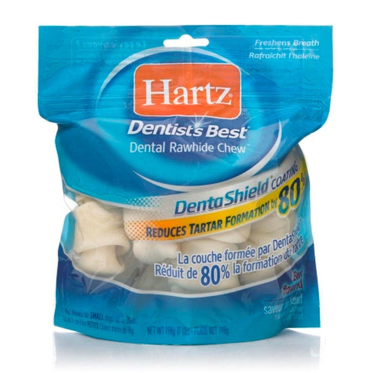 Hartz Dentists Best Beef Grain Free Rawhide Bone For Dogs 3 in. 10 pk