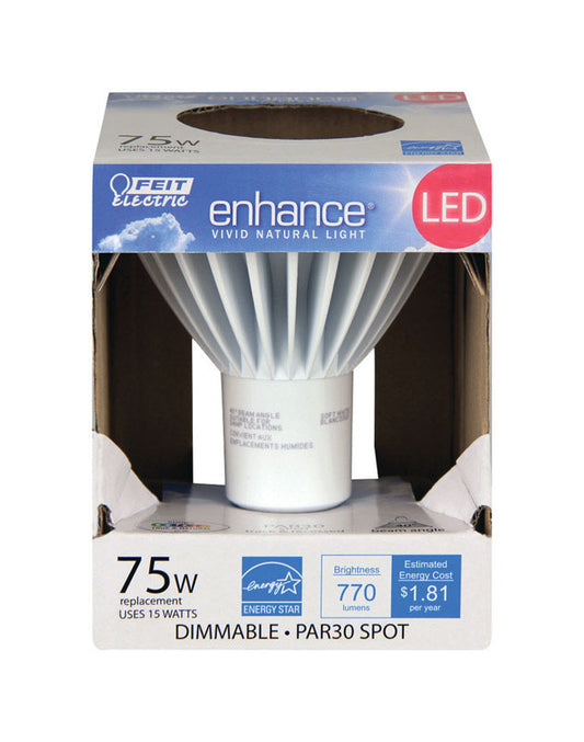 FEIT Electric  enhance  15 watts PAR30  LED Bulb  770 lumens Soft White  Spotlight  75 Watt Equivalence