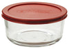 Anchor Hocking 91548L20 4 Cup Round Kitchen Storage With Red Lid (Pack of 4)