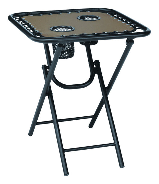 Living Accents  Bungee  Square  Brown  Folding  Table