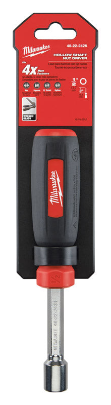 Milwaukee  1/2 in. SAE  Hollow Shaft Nut Driver  7 in. L 1 pc.