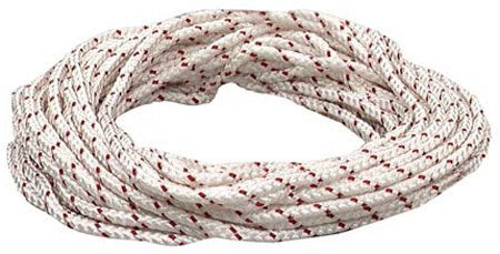 Lehigh Group BPE850W 50' White & Red Polypropylene Diamond Braid Rope