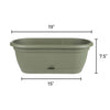 Bloem Lucca 7.5 in. H X 18 in. W X 9.13 in. D Plastic Rolled Rim Window Box Living Green