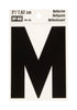 Hy-Ko 3 in. Reflective Black Vinyl Letter M Self-Adhesive 1 pc. (Pack of 10)