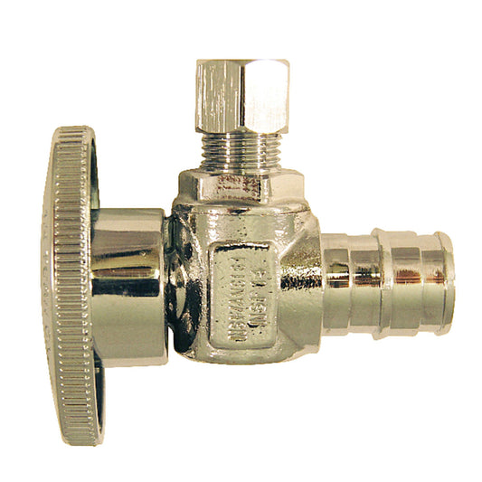 Apollo PEX A 1/2 in. Barb in to X 1/4 in. Compression Chrome Plated Stop Valve
