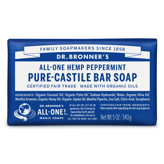 Dr. Bronner Organic Peppermint Scent Pure-Castile Bar Soap 5 oz (Pack of 12).