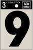 Hy-Ko 3 in. Black Vinyl Number 9 Self-Adhesive 1 pc. (Pack of 10)