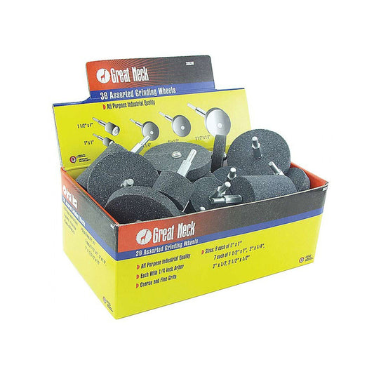 Great Neck 36GWE 36 Pc Display Assorted Grinding Wheels (Pack of 36)