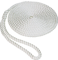 Twisted Nylon Dockline, White, 3/8-In. x 20-Ft.