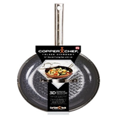 Copper Chef Black Diamond Fry Pan with Lid, Nonstick, 12-In.