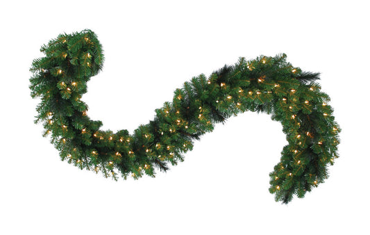 Celebrations  Prelit Green  Pine Garland  9 ft. L Clear (Pack of 4)