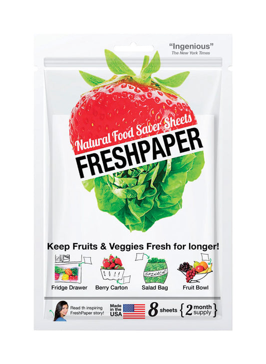 HIC White Natural Rectangle Fresh Paper Produce Saver Sheets 4.5 W x 5.5 D in.