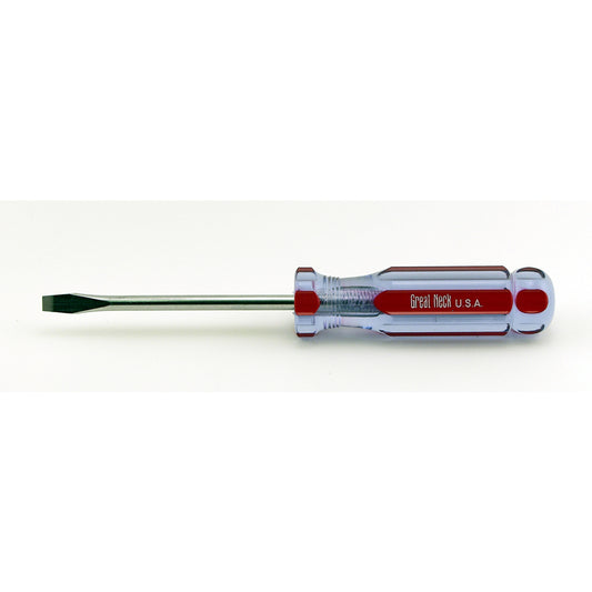 Great Neck A-Series 1/4 in. S X 4 in. L Slotted  Screwdriver 1 pc