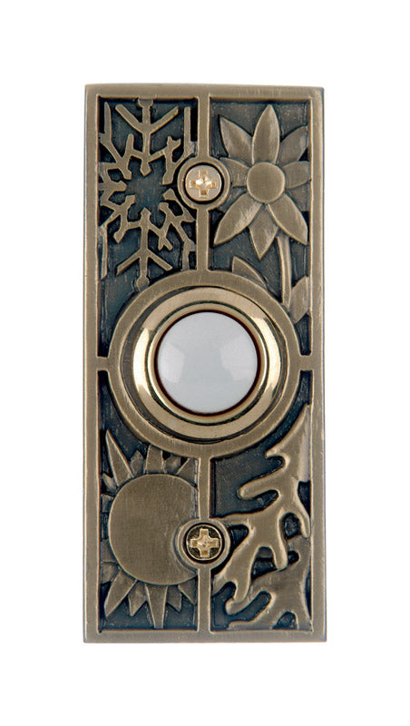 Carlon Antique Brass Brass Wired Pushbutton Doorbell